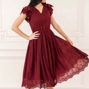 RACHEL PARCELL Ruffle Sleeve Dress